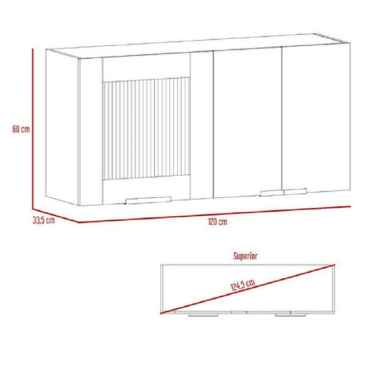 Mueble Superior Fendi, Roble Gris