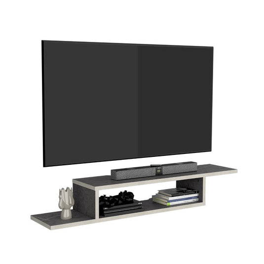 Mesa Para Tv Flotante Dilix, Piedra, con superficie para objetos decorativos