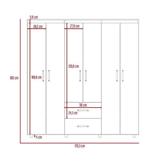 Combo Para Habitación Cantabria Bariloche, Incluye Rack para TV Y Armario