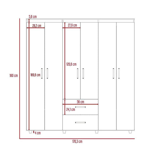 Combo Para Habitación Dex, Wengue y Avellana, con Armario y Mesas de Noche