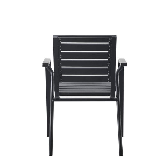 Sillas Comedor Exterior Rapel Negro, con Cómodo Espaldar x4