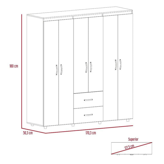 Combo Para Habitación Bariloche Colore Wengue, Incluye Armario Y Mesa De Noche