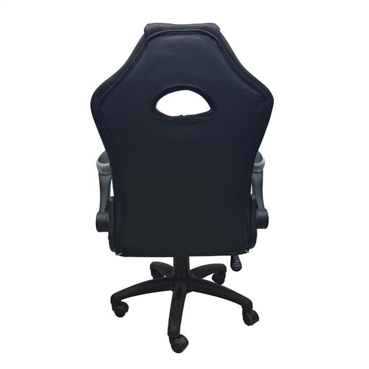 Silla Gamer Rismel, Negro y Gris, con espaldar reclinable y altura ajustable