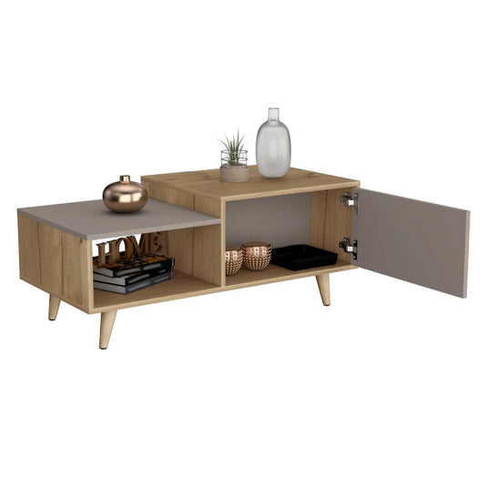 Mesa de Centro Bora, Duna y Taupe, con Amplio Espacio Ideal Para Ubicar Decoraciones