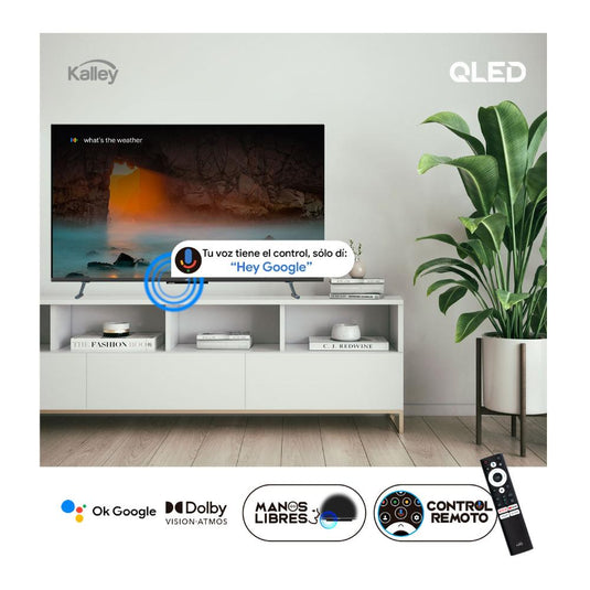 Tv Kalley 43"con sistema Google TV, pantalla 4K-UHD, tecnología QLED