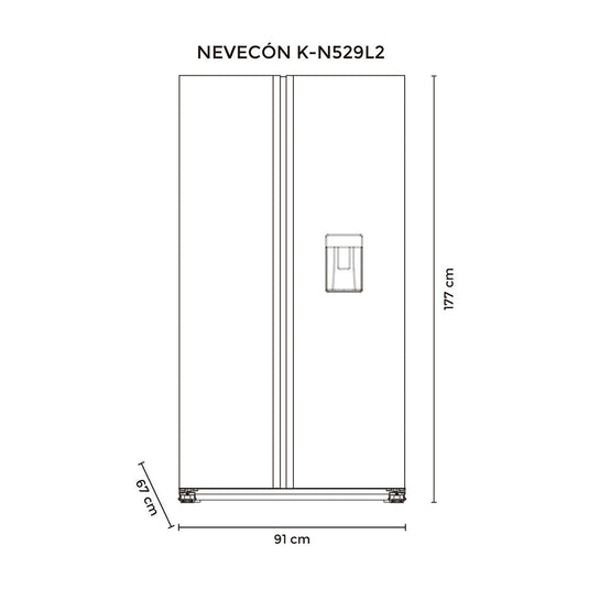 Nevecón Kalley Side by Side 529 Litros K-N529L2 Gris