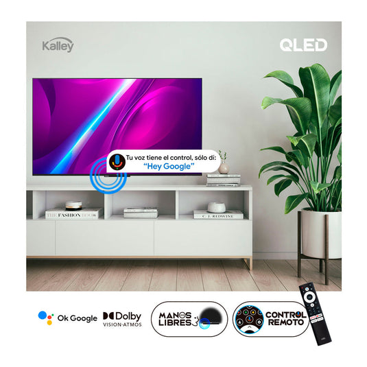 Televisor Kalley 55" Pulgadas 4K-UHD QLED Smart TV Google