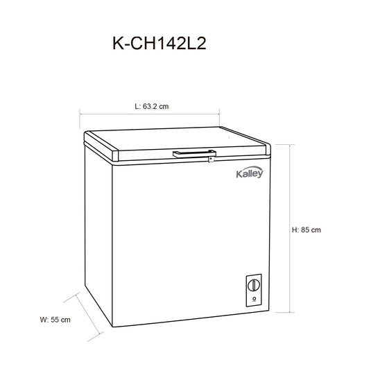 Congelador horizontal KalleyDual 142 Litros K-CH142L2 Blanco