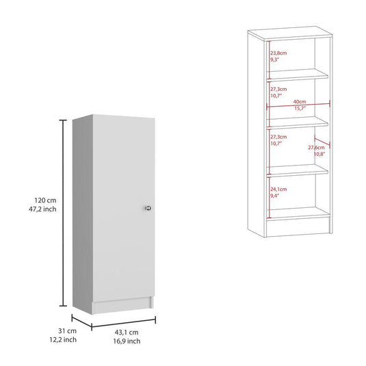 Alacena Belleria, Blanco, con Una Puerta y Amplio Espacio de Almacenamiento ZF