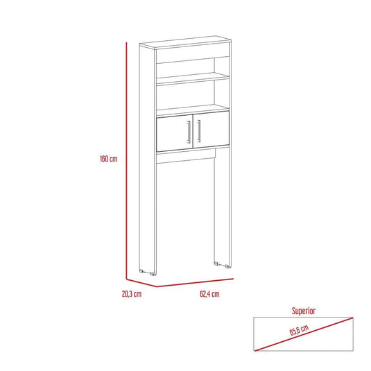 Gabinete de Baño Oporto, Blanco, con Variedad de Entrepaños X2