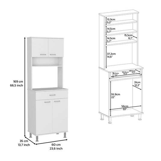 Mueble Despensa Della 60, Blanco Nevado