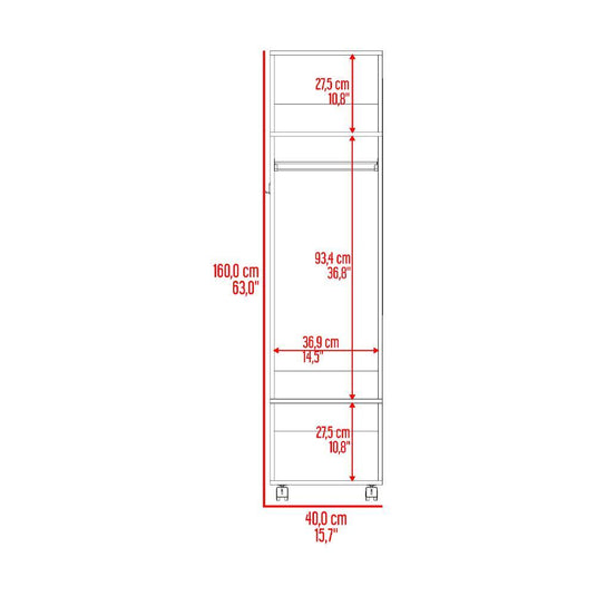 Closet Cuter, Blanco Kronospan, con espejo lateral ZF