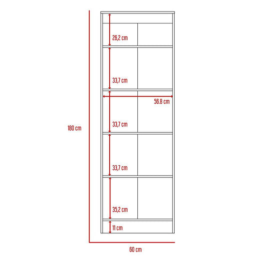 Armario alto de cocina Z-60, Blanco y Rovere, Cuenta con Cinco Entrepaños y Dos Puertas Batientes ZF