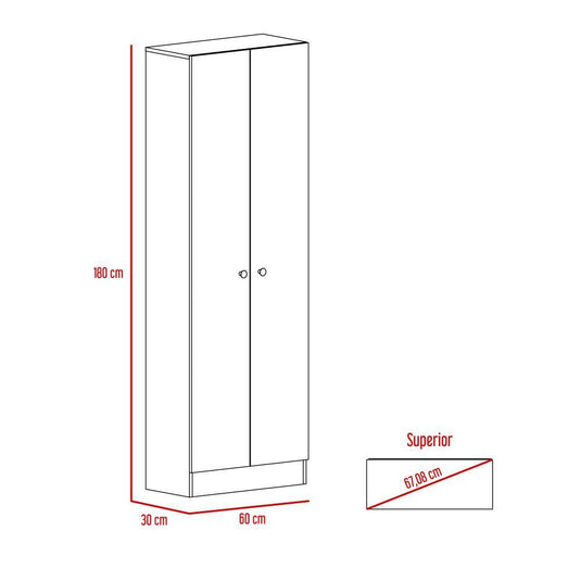 Armario alto de cocina Z-60, Blanco y Rovere, Cuenta con Cinco Entrepaños y Dos Puertas Batientes ZF