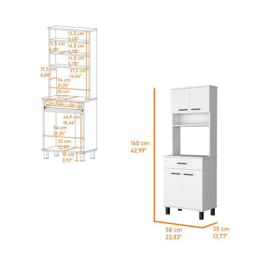 Alacena Buffet, Blanco Marqueza, Con Amplia Capaciddad de Almacenamiento ZF