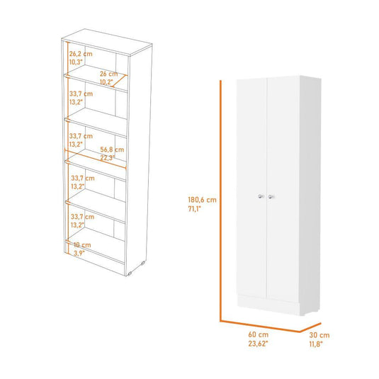 Armario alto de cocina Z-60, Blanco Marqueza, Posee Un Estante Adicional En La Puerta y Entrepaños