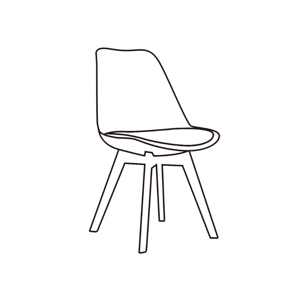 Kit de Cuatro Sillas Romero, Blanco y Café claro, cómodo asiento y patas en madera