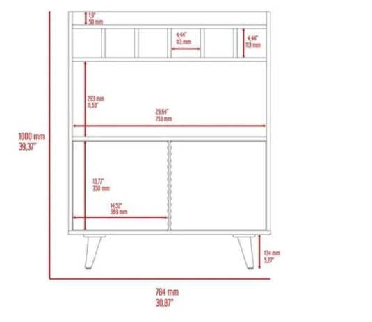 Combo Para Sala Candela, Incluye Recibidor y Mueble Bar