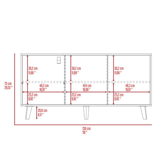 Arrimo Funes, Taupe, con Dos Puertas Abatibles y Amplio espacio para Ubicar Objetos