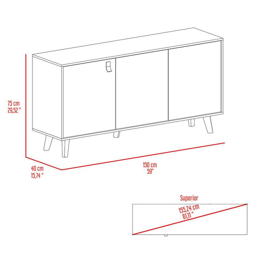 Arrimo Funes, Taupe, con Dos Puertas Abatibles y Amplio espacio para Ubicar Objetos