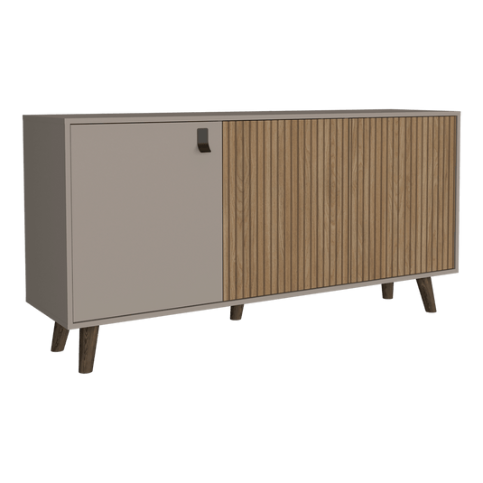 Arrimo Funes, Taupe, con Dos Puertas Abatibles y Amplio espacio para Ubicar Objetos