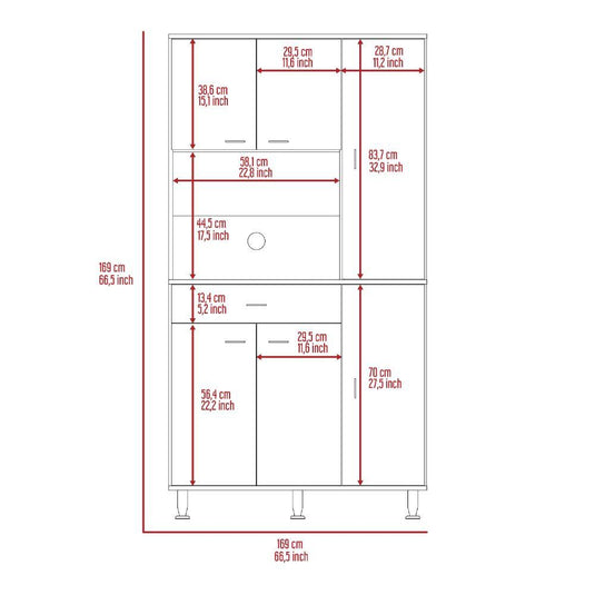 Mueble Despensa Della 90, Wengue ZF