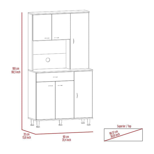 Mueble Despensa Della 90, Wengue ZF