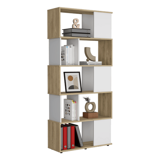 Biblioteca Noah, Macadamia y Blanco Marqueza, con Variedad de Entrepaños