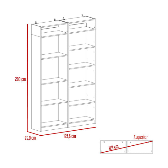 Combo de Bibliotecas Home, Wengue, Incluye Dos Bibliotecas y Dos Complementos