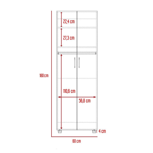 Armario Eter, Duna y Blanco, con dos Puertas y Tubo para Colgar Ropa ZF