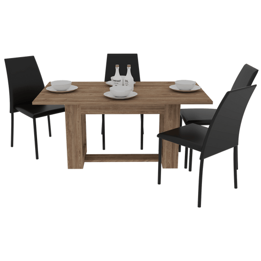 Comedor Nepal Cuatro Sillas, Negr0 y Volterra Miel