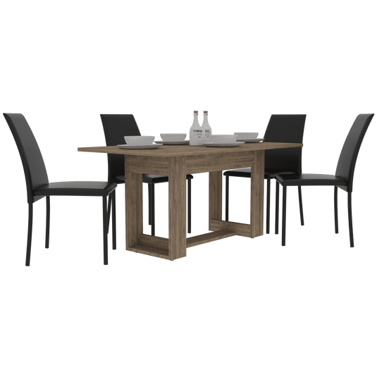 Comedor Nepal Cuatro Sillas, Negr0 y Volterra Miel