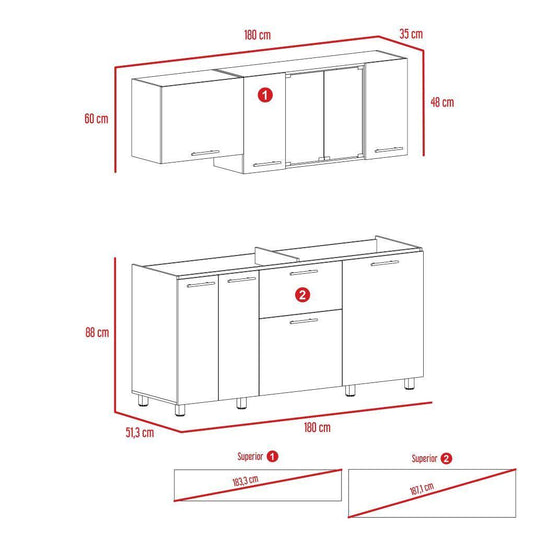 Combo de Cocina Atlati, Incluye Cocina Integral y Campana