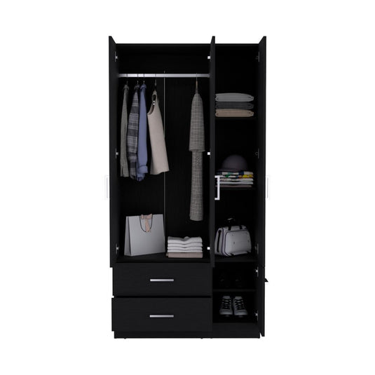 Closet Cebres, Wengue, con cuatro puertas y dos cajones ZF