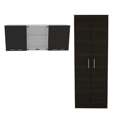 Combo Para Cocina Estarlet, Wengue, con Alacena y Mueble Superior de Cocina