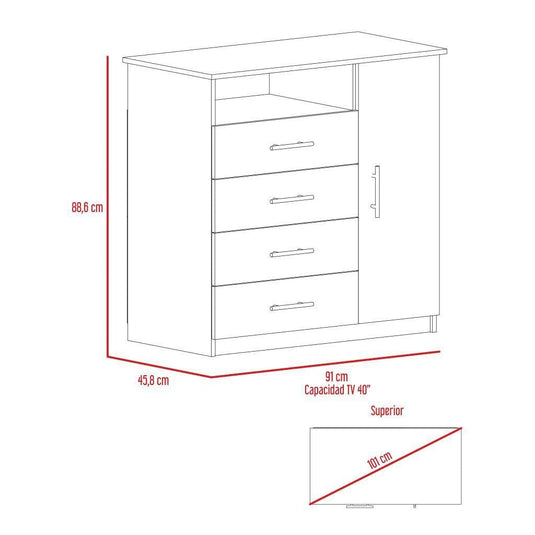 Combo para Habitación Zeud, incluye Organizador y Mesa de Noche