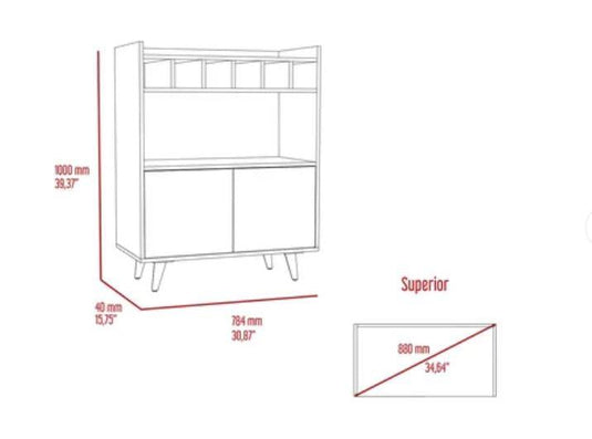 Combo Para Sala De Estar Beijing Bora, Incluye Panel De Tv Y Bar