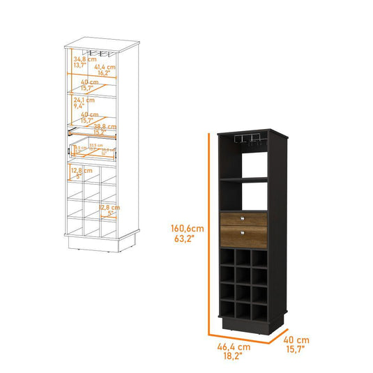 Mueble Bar Classic, Wengue y Caramelo ZF