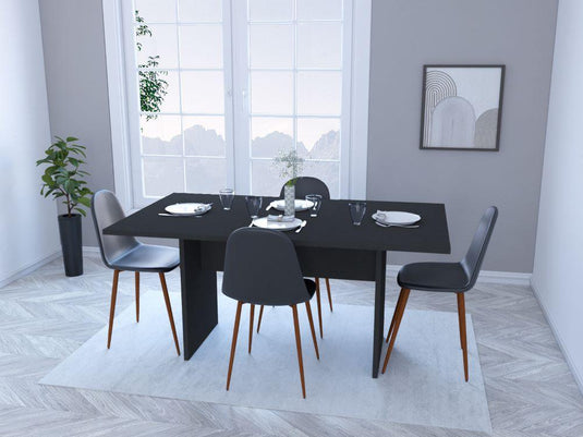 Comedor Concept SL1 Wengue, Incluye Cuatro Sillas Negras