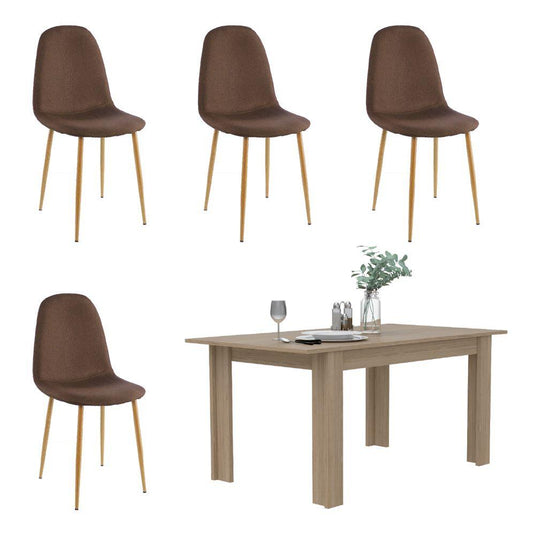 Comedor Concept SL2 Beige, Incluye Cuatro Sillas Chocolate