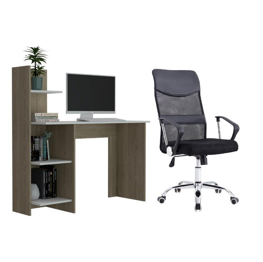 Combo X-50 Vilna, incluye Escritorio Beige y Silla de Escritorio