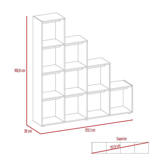 Combo Para Sala Freyz, Incluye Rack para TV, Biblioteca Escalera, Arrimo y Mesa de Centro