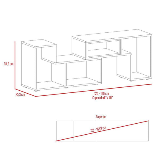 Combo Para Sala Stella, Incluye Rack para TV, Biblioteca Escalera y Mesa de Centro