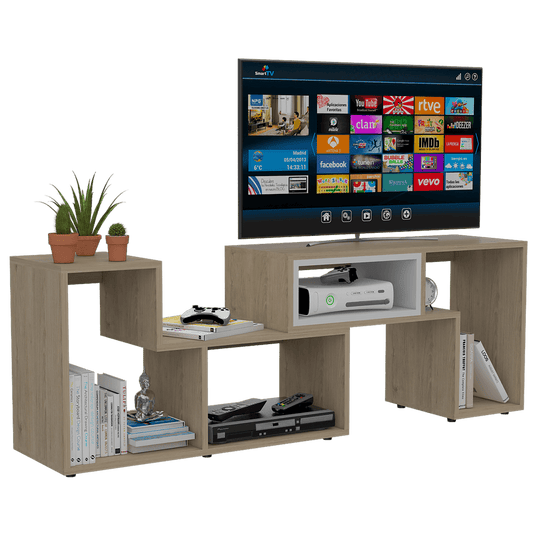 Combo Para Sala Taliz, Incluye Rack para TV, Biblioteca Cubo, Arrimo y Mesa de Centro