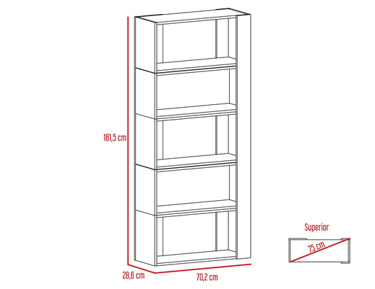 Combo Para Sala Brigdon, Incluye Rack para TV y Biblioteca Cubo