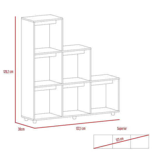 Combo Para Sala Montecarlo, Incluye Rack para TV y Biblioteca Escalera