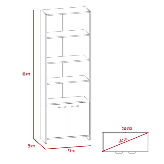 Combo Para Sala Janeiro, Incluye Rack para TV y Biblioteca