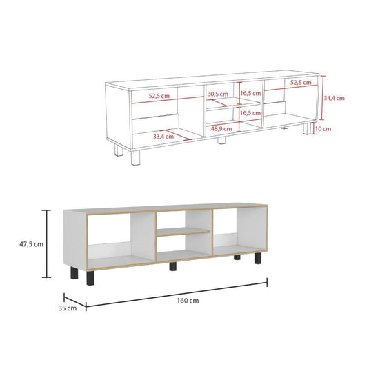 Combo Para Sala Janeiro, Incluye Rack para TV y Biblioteca