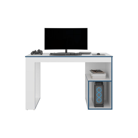 Escritorio Gamer Astana, Blanco Duqueza y Azul