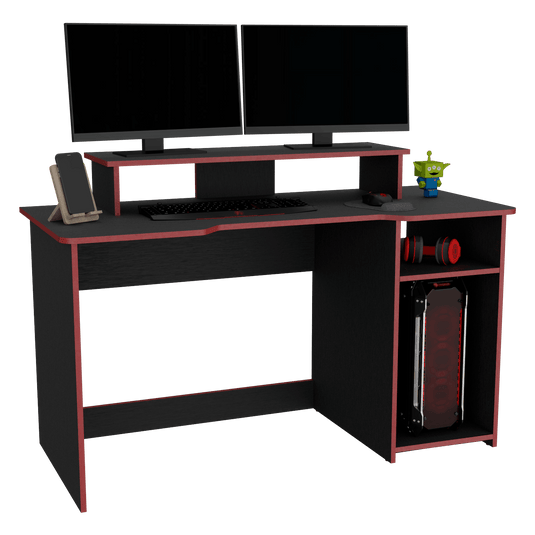 Combo Gamer, Incluye Escritorio con bordo rojo y Silla Gamer